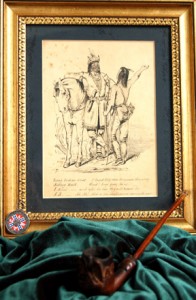 Sitting Bull Sketch and pipe  (photo taken by J.S. Mosby Antiques and Artifacts)