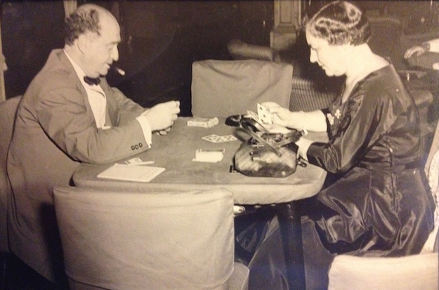 Man and woman playing cards